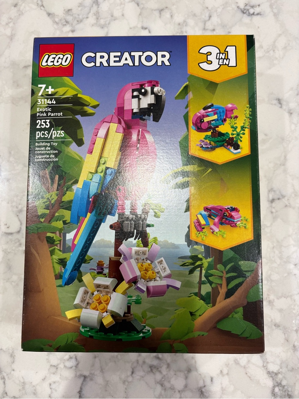 LEGO Creator Pink, Blue & Yellow Exotic Parrot 3-in-1 Building Set